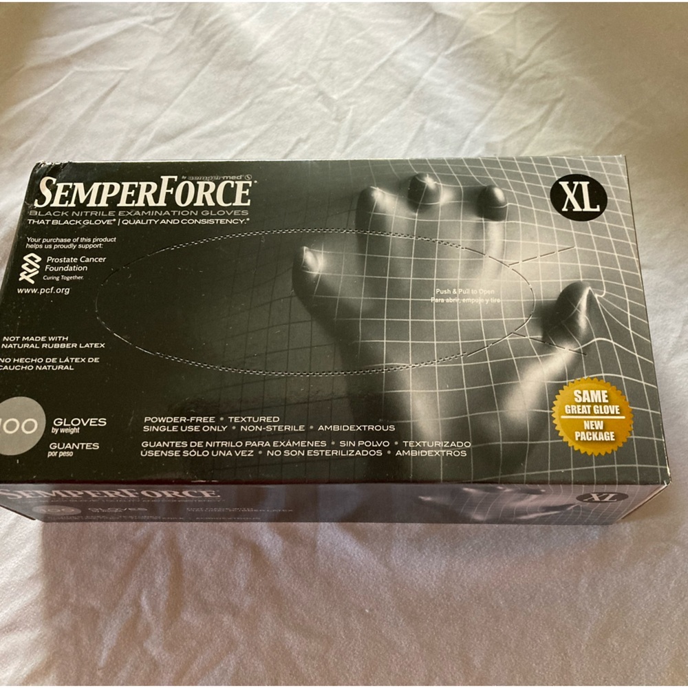 Gloves SemperForce Nitrile Disposable Gloves Qty 100 XL Extra Large Sealed Box